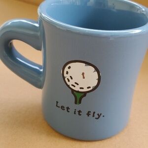 Life is Good Let it Fly golf mug blue